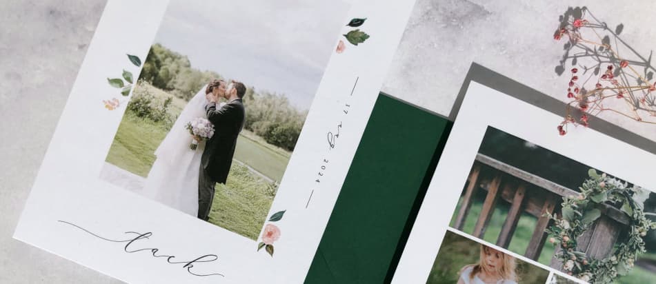 Tackkort Spring för bröllop