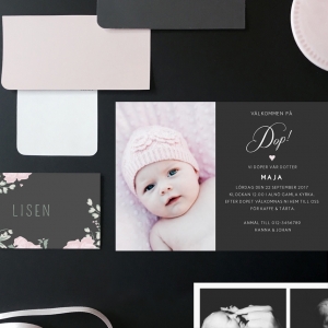 Mini Inbjudningskort till dop, födelse eller namngivning