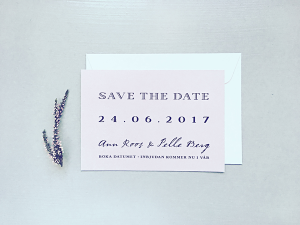 Plain Text • Save the Date kort | TRYCKSTUDION.SE