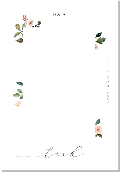 Printable Blomkrans Tackkort