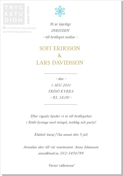 Printable Winter Frost Inbjudningskort