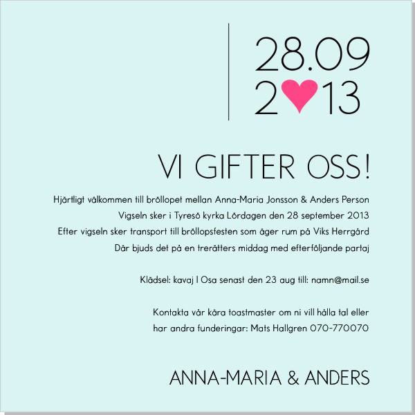 Printable Vera Inbjudningskort