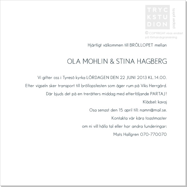 Printable Luna Inbjudningskort