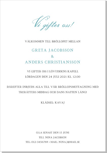 Printable Freja Inbjudningskort