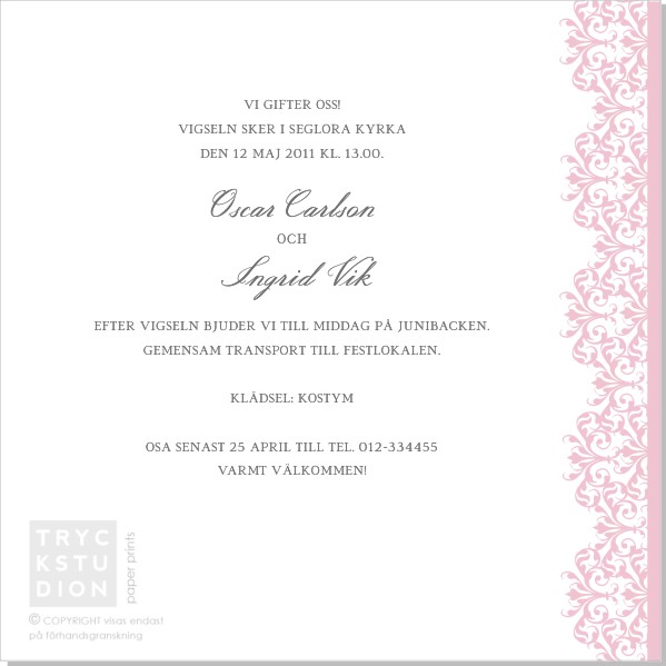 Printable Vienna Inbjudningskort