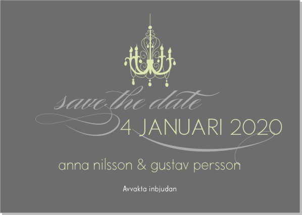 Printable Chandelier Save the date + kuvert