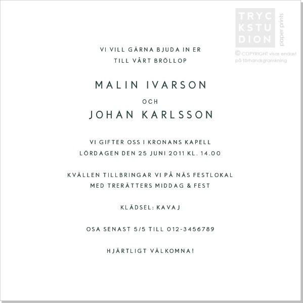 Printable Lily Inbjudningskort