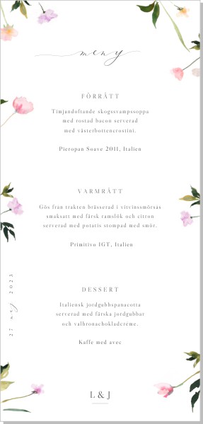 Printable Spring Meny