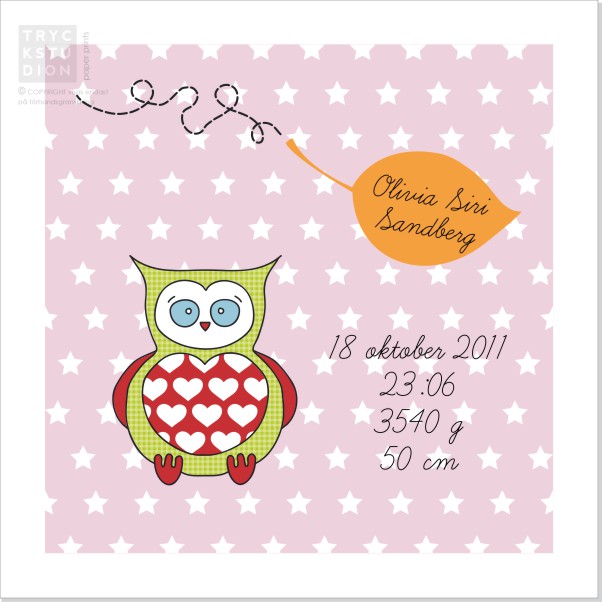 Printable Uggla Doptavla Poster